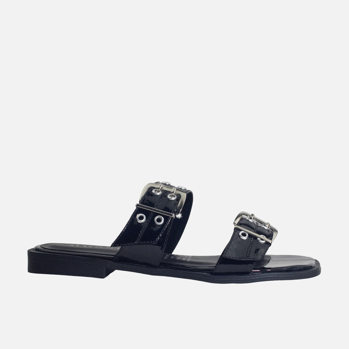 Sandalia plana paciana de sintético para mujer - Negro