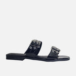 Sandalia plana paciana de sintético para mujer - Negro