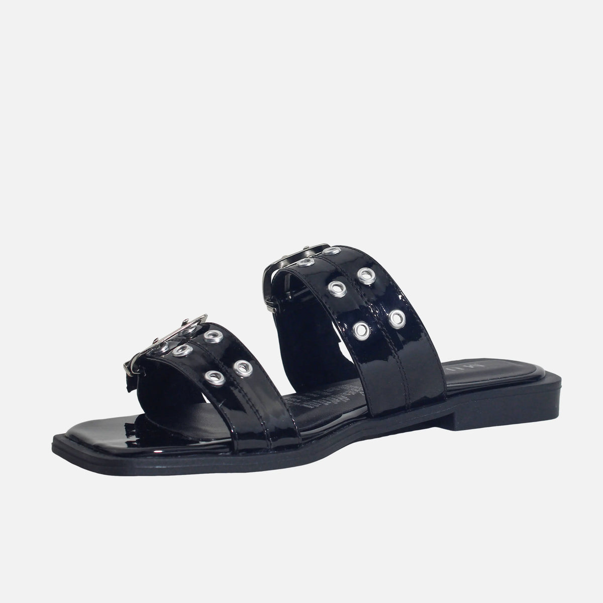 Sandalia plana paciana de sintético para mujer - Negro