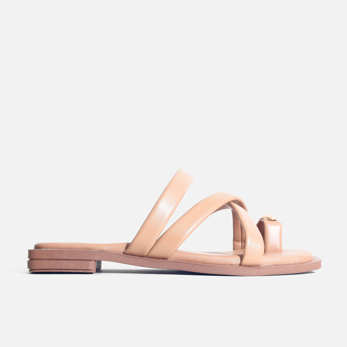 Sandalia plana stella de sintético para mujer - Almendra