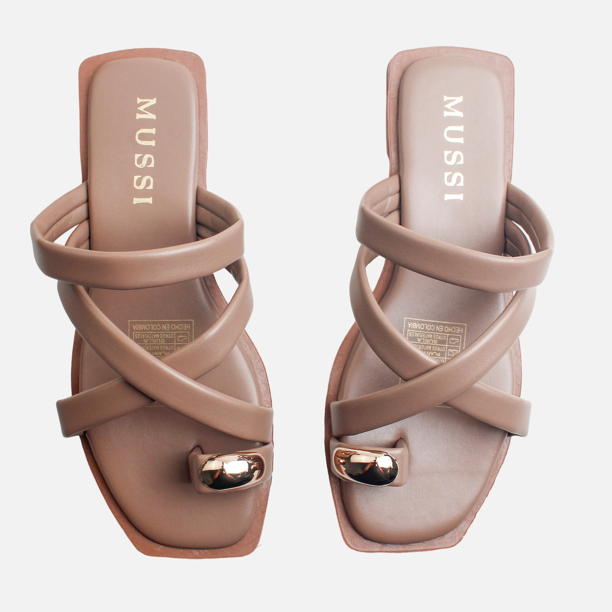 Sandalia plana stella de sintético para mujer - Taupe