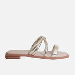 Sandalia plana orazia de sintético para mujer - Oro