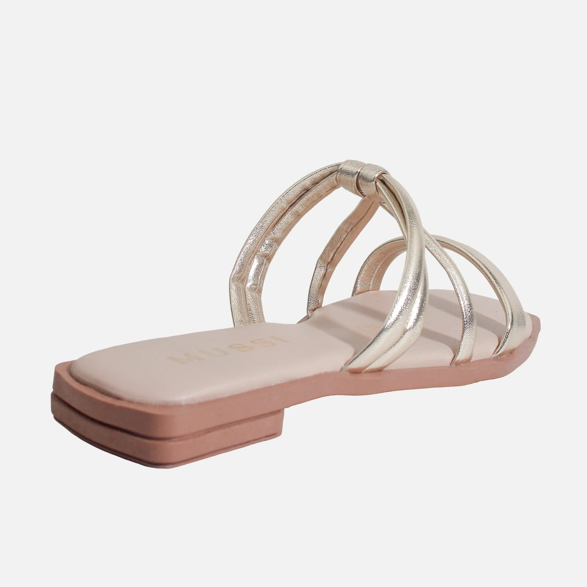 Sandalia plana orazia de sintético para mujer - Oro