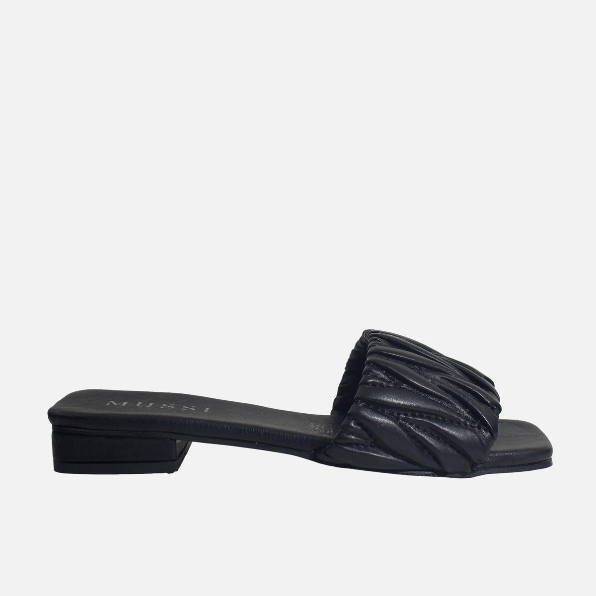 Sandalia plana piera de sintético para mujer - Negro