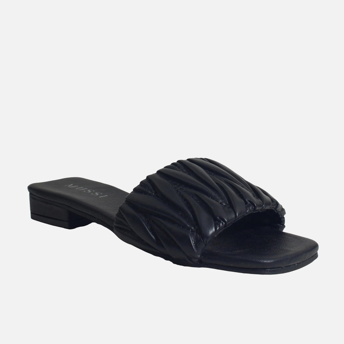 Sandalia plana piera de sintético para mujer - Negro