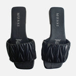 Sandalia plana piera de sintético para mujer - Negro