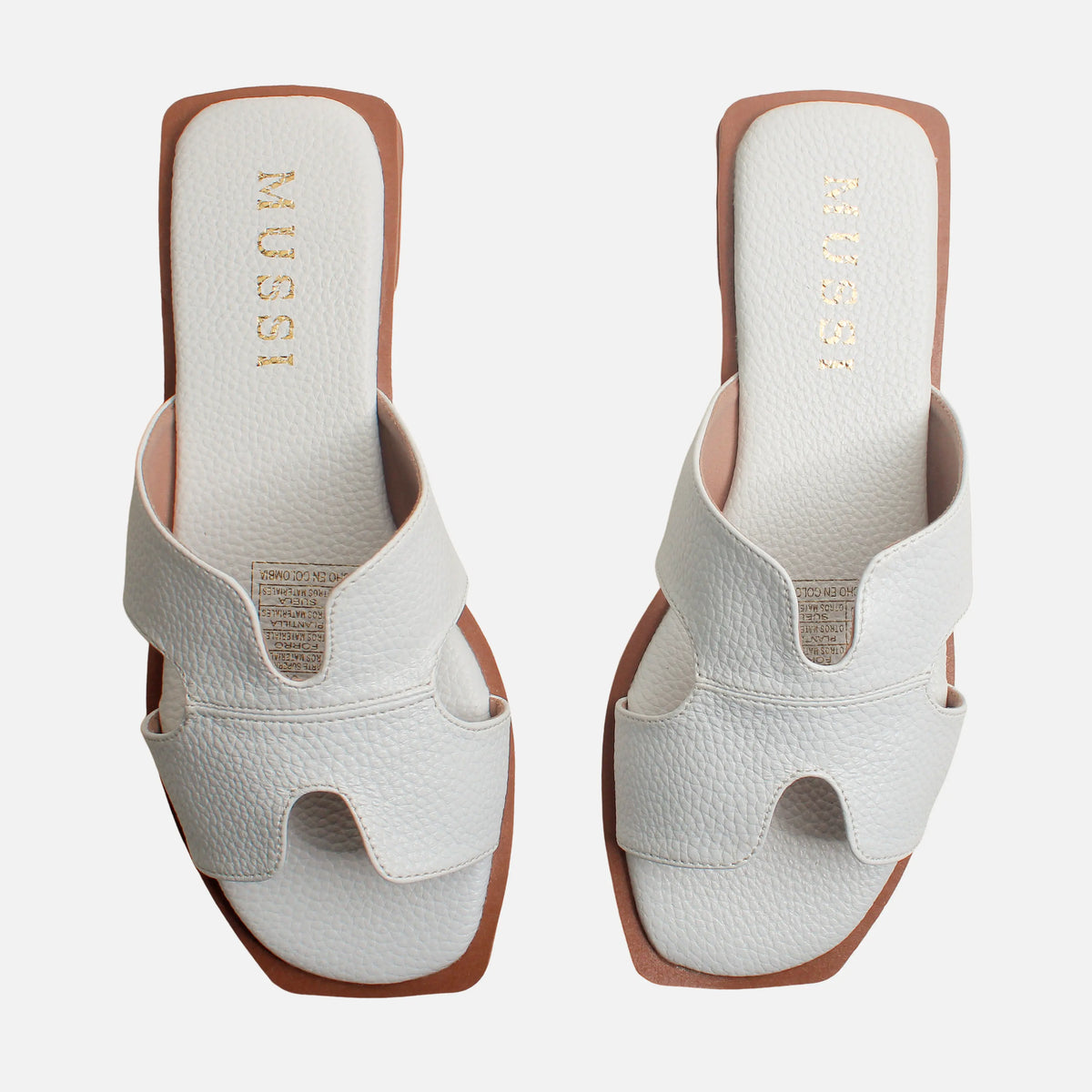 Sandalia plana idoia de sintético para mujer - Blanco