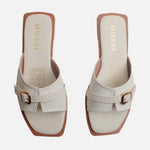 Sandalia plana iliana de sintético para mujer - Hueso