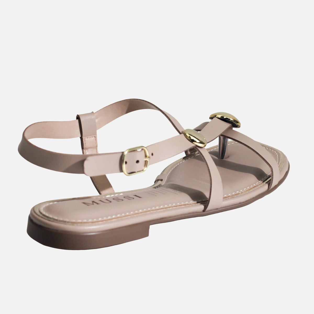 Sandalia plana baira de sintético para mujer - Taupe