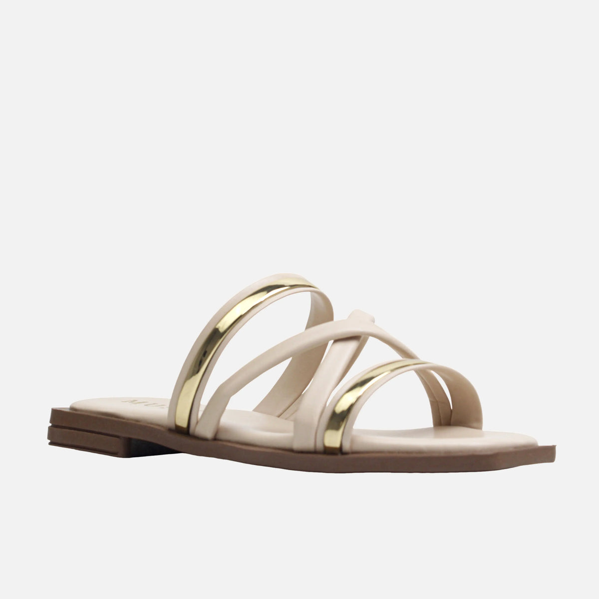Sandalia plana chiara de sintético para mujer - Beige