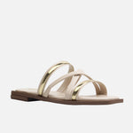 Sandalia plana chiara de sintético para mujer - Beige