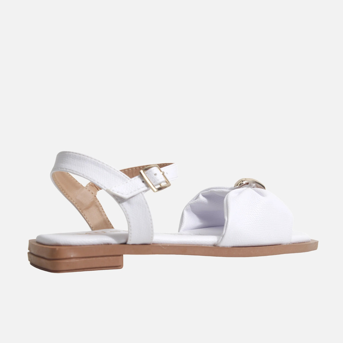 Sandalia plana kalen de sintético para mujer - Blanco