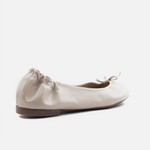 Baleta plana christal de cuero para mujer - Nude