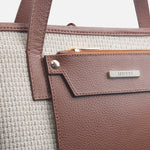 Cartera noelia de cuero para mujer - Miel