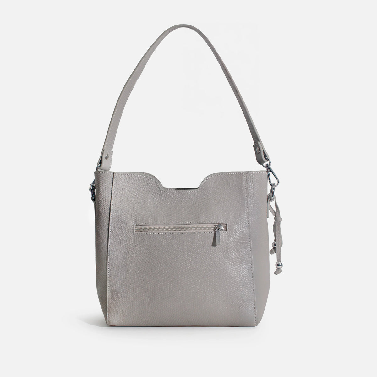 Cartera aurora de cuero para mujer - Gris