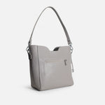 Cartera aurora de cuero para mujer - Gris
