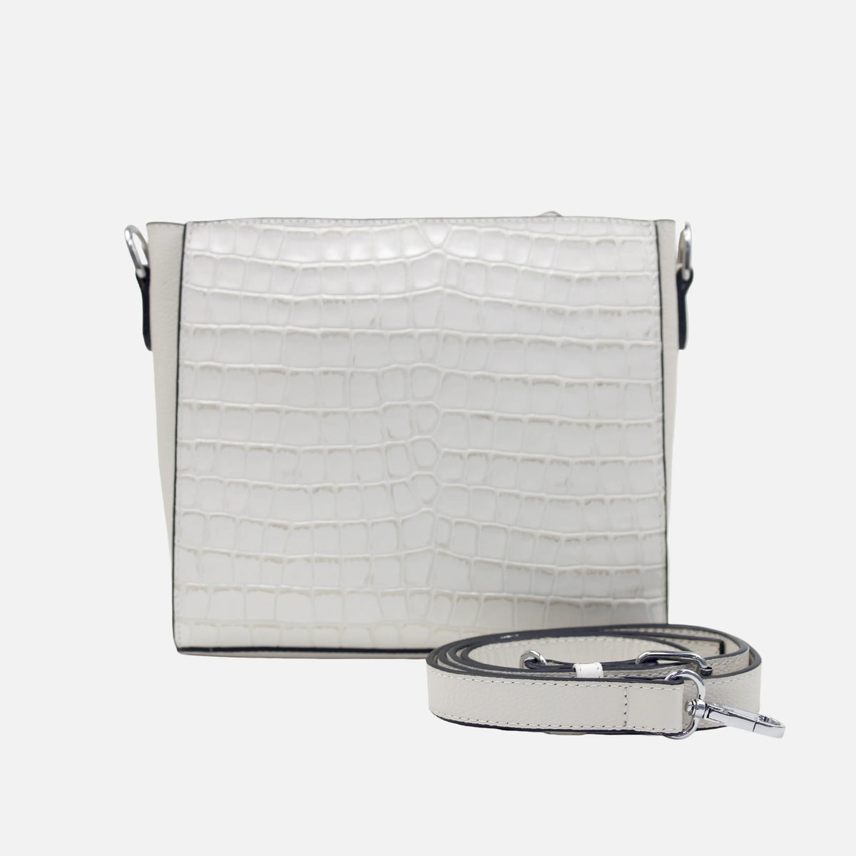 Bolso manos libres nicoletta de cuero para mujer - Hueso