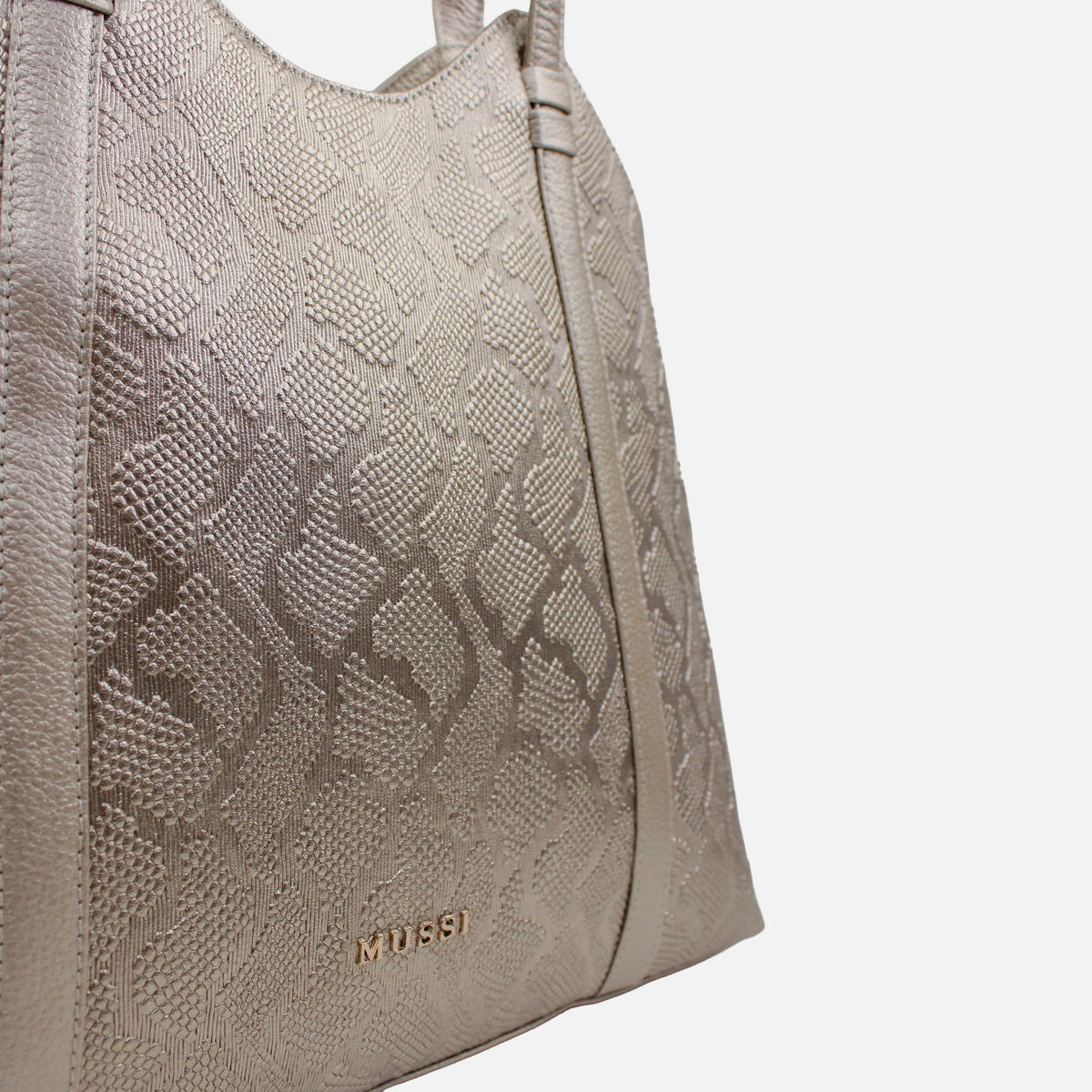 Cartera lurel de cuero para mujer - Almendra