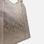 Cartera lurel de cuero para mujer - Almendra