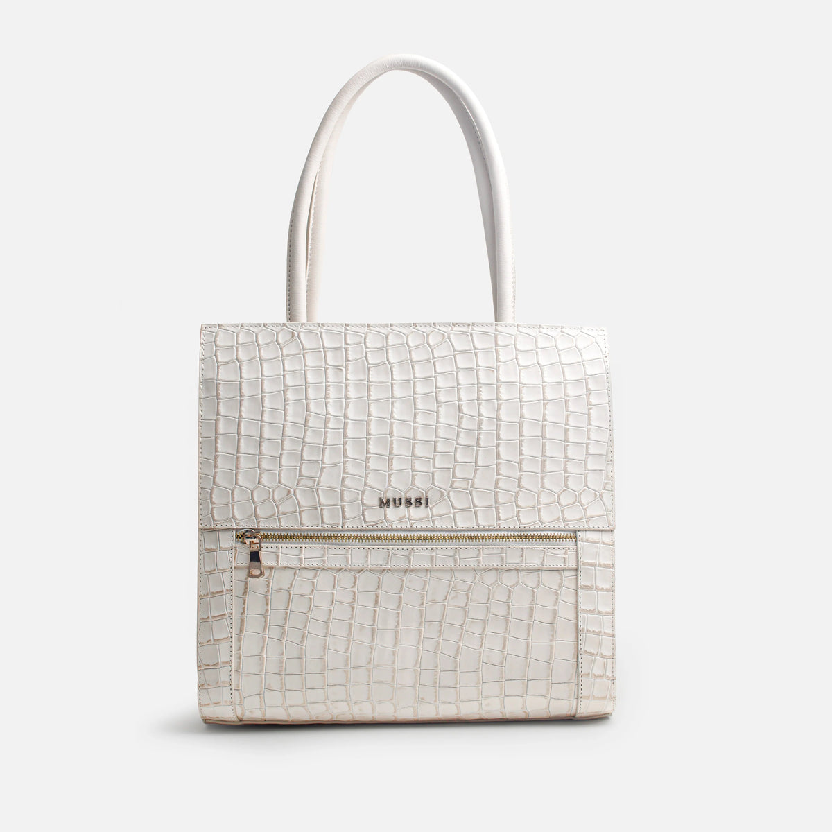 Cartera solana de cuero para mujer - Hueso