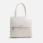 Cartera solana de cuero para mujer - Hueso