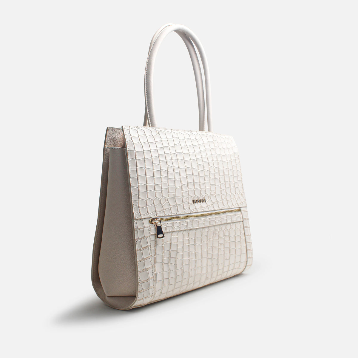 Cartera solana de cuero para mujer - Hueso