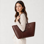 Cartera orquidea de cuero para mujer - Miel