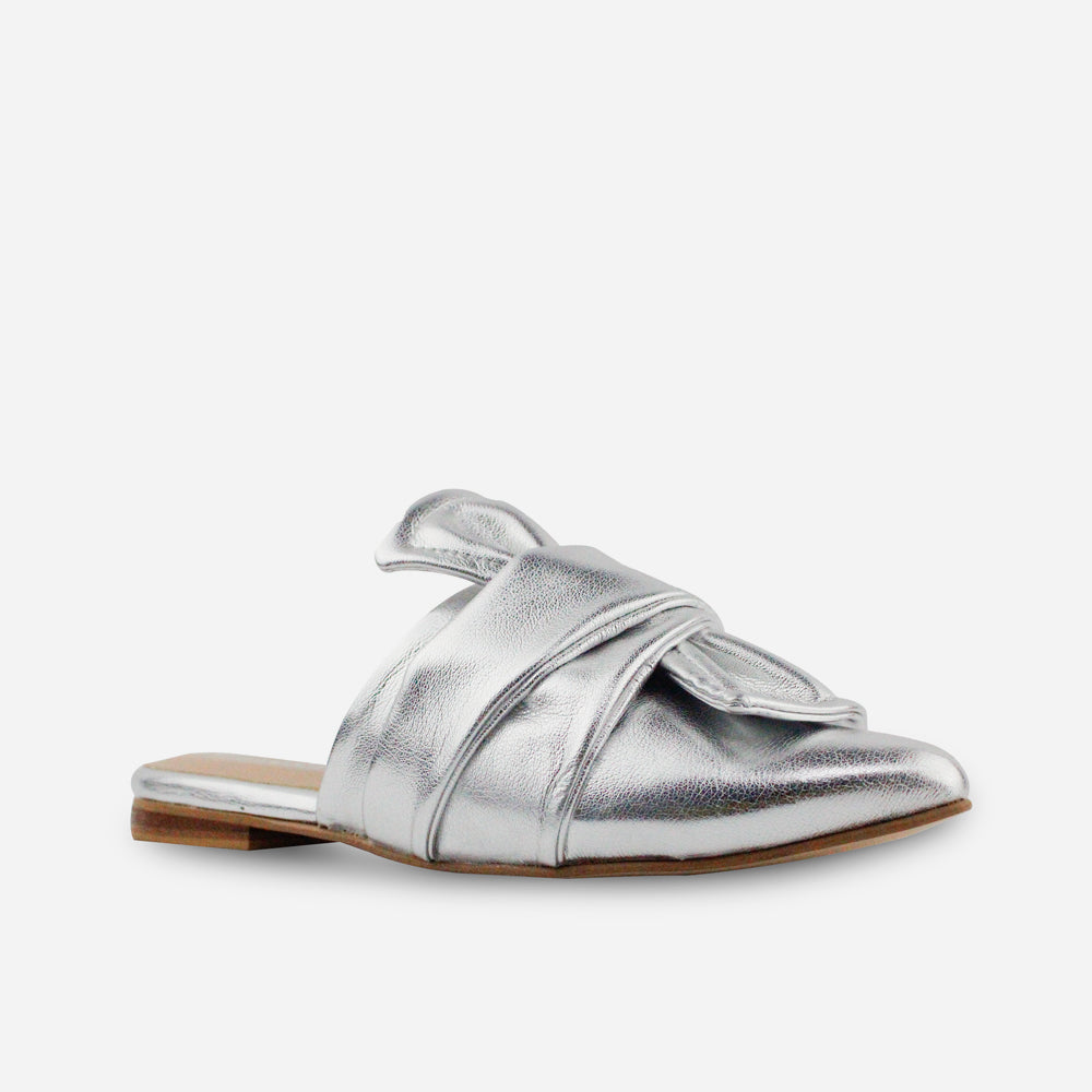 Zueco plano vanna de sintético para mujer - Plata