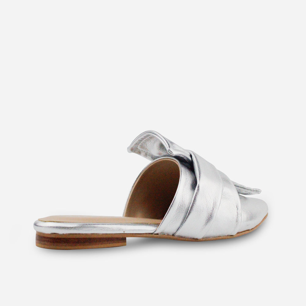 Zueco plano vanna de sintético para mujer - Plata