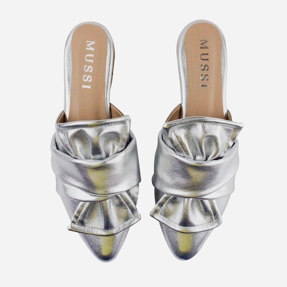 Zueco plano vanna de sintético para mujer - Plata