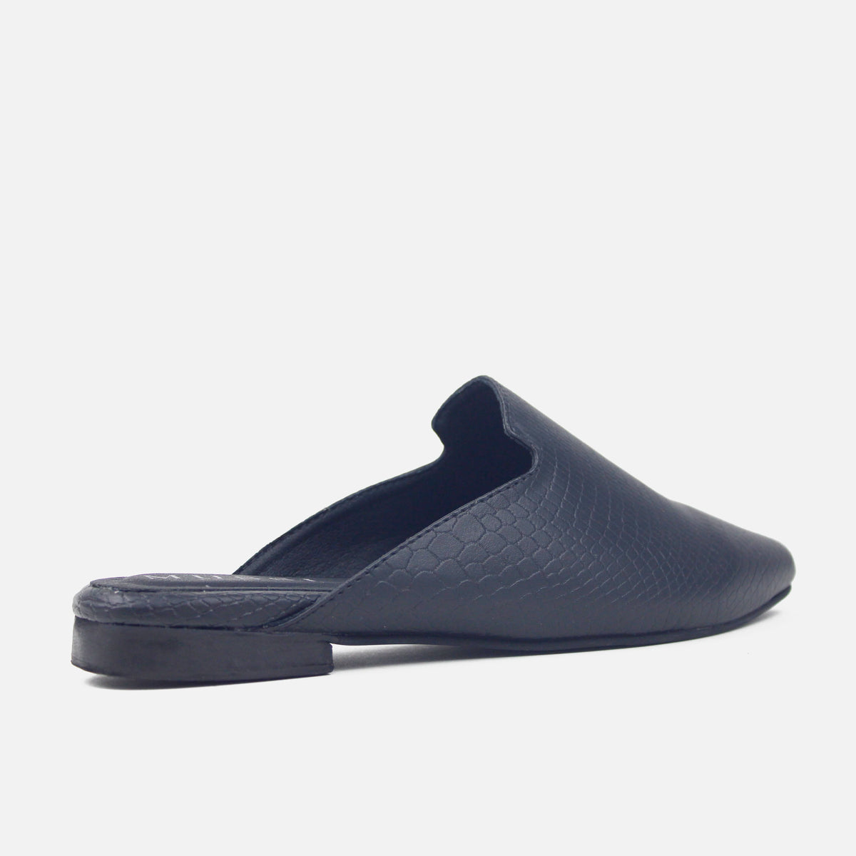 Zueco plano catalina de sintético para mujer - Negro