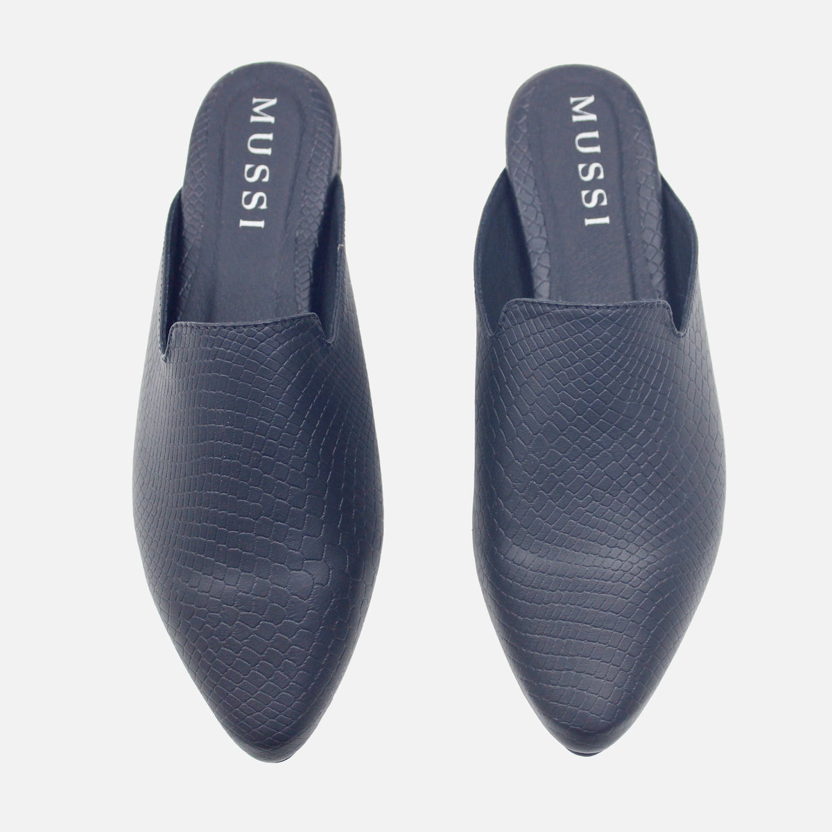 Zueco plano catalina de sintético para mujer - Negro