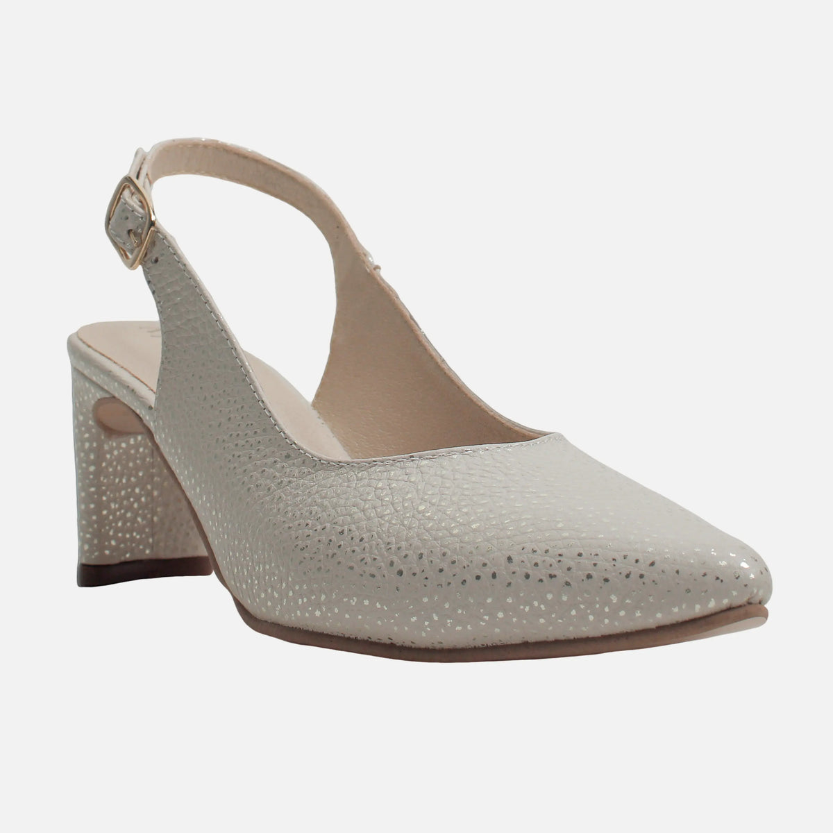 Tacones antilen de cuero para mujer - Perla