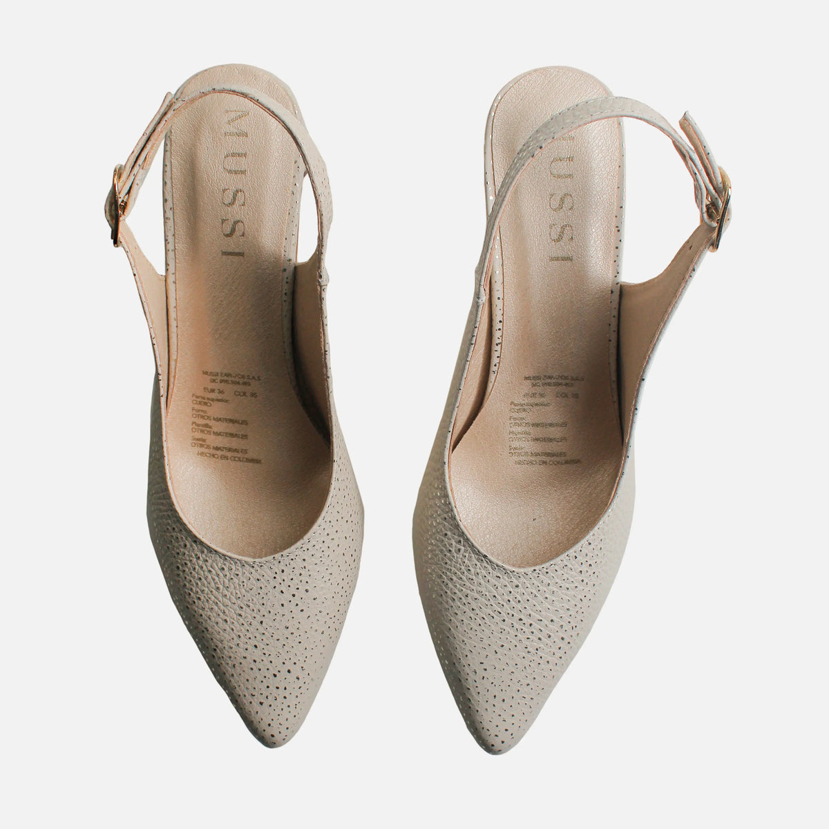 Tacones antilen de cuero para mujer - Perla