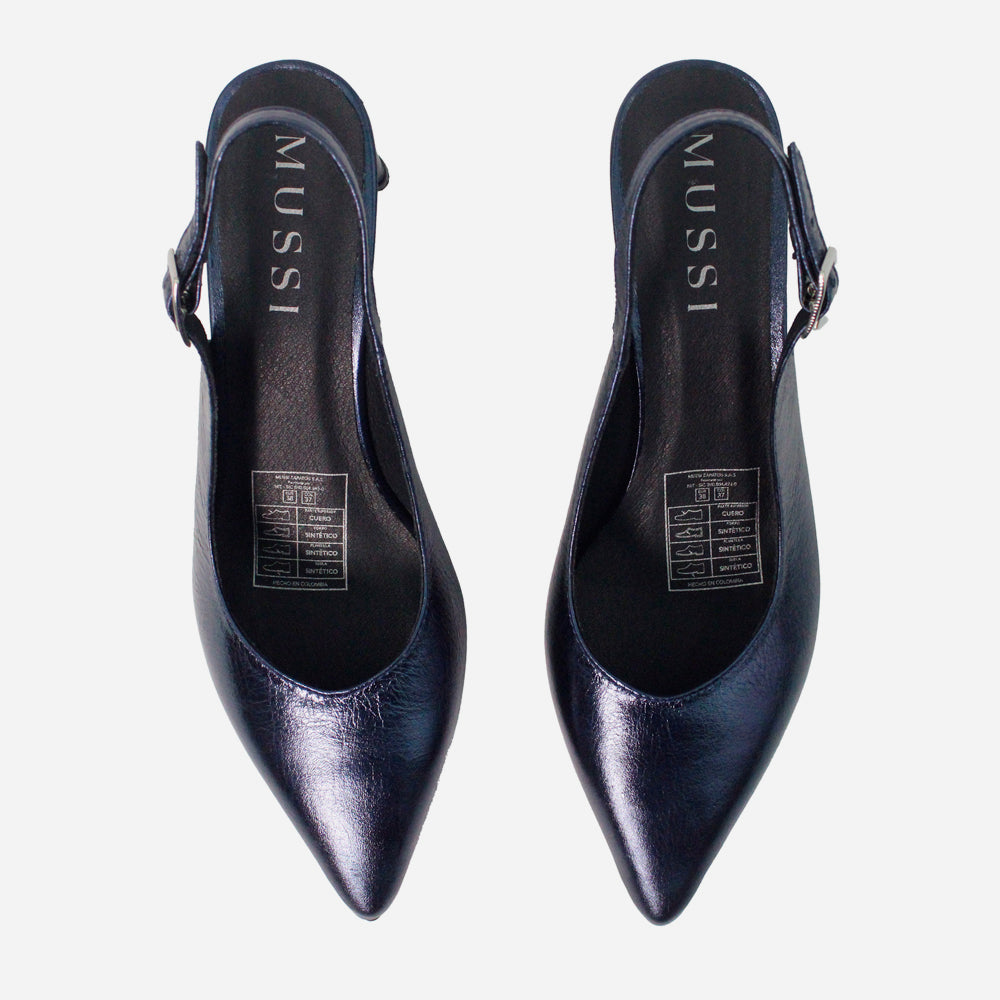 Tacones antilen de cuero para mujer - Azul