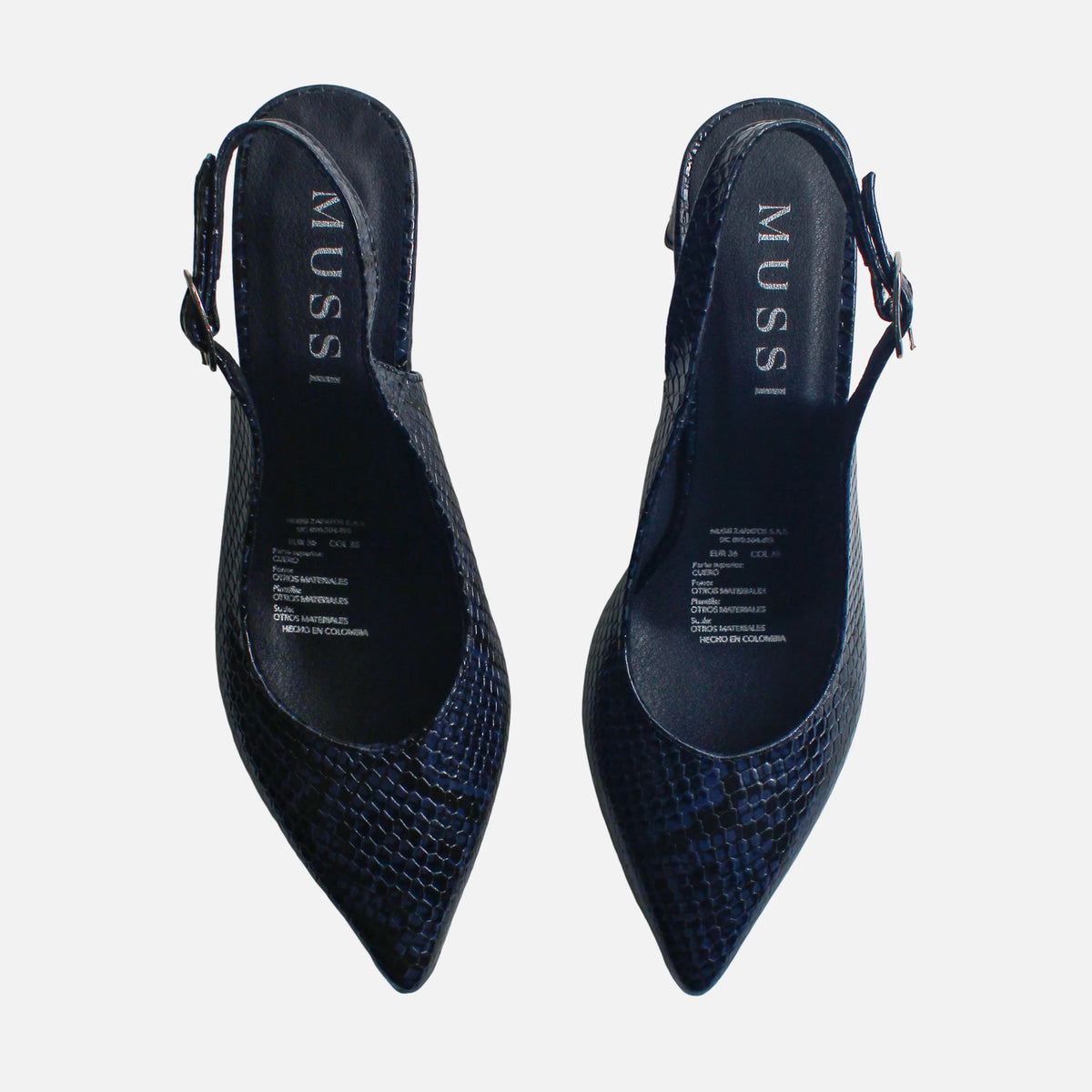 Tacones antilen de cuero para mujer - Azul