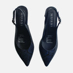Tacones antilen de cuero para mujer - Azul