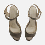 Sandalia tacon eris de cuero para mujer - Bronce