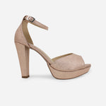 Sandalia tacon plataforma rikku de sintético para mujer - Cobre