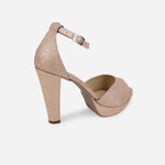 Sandalia tacon plataforma rikku de sintético para mujer - Cobre