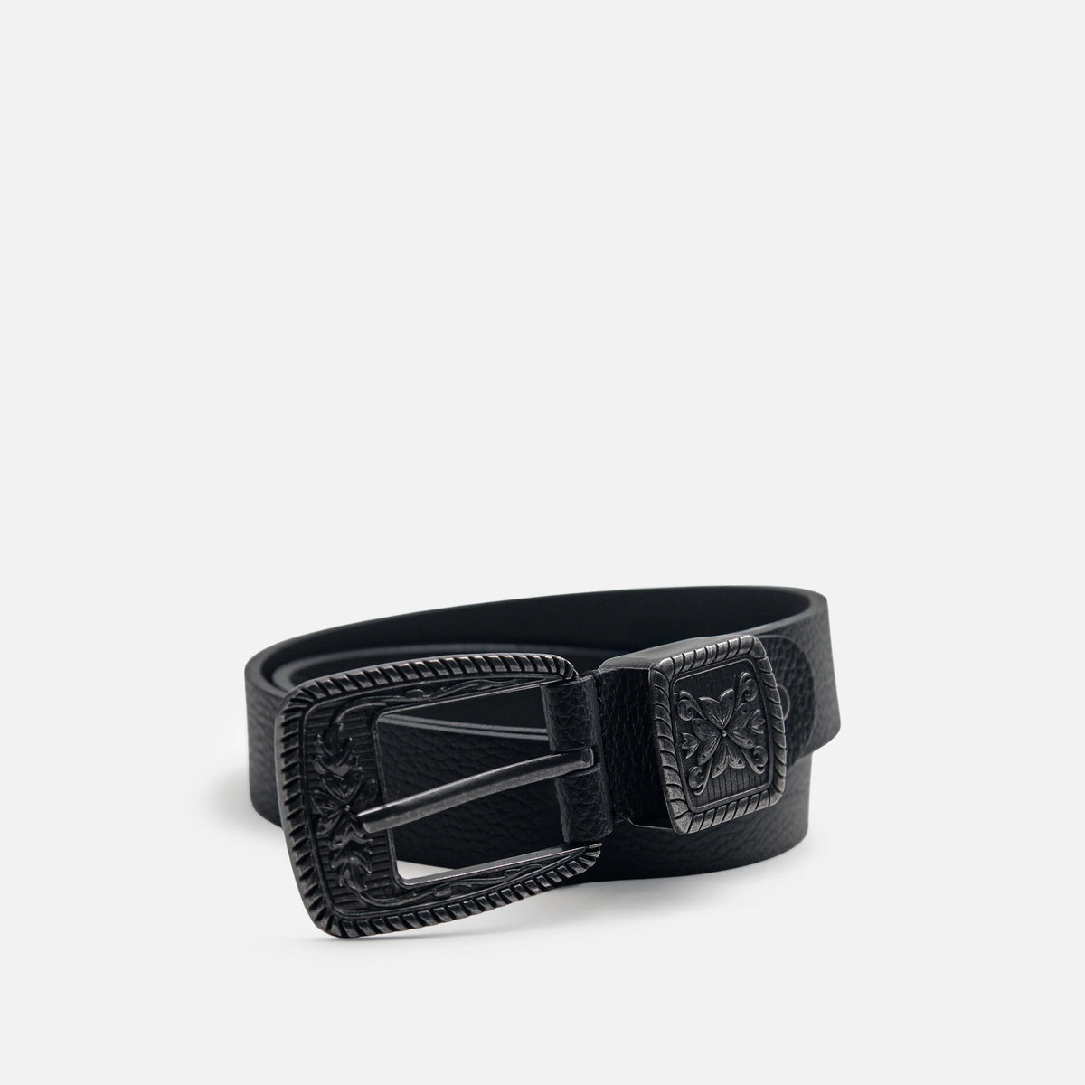 Correa lita de cuero para mujer - Negro