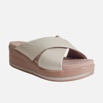 Sandalia confort leandra de sintético para mujer - Oro