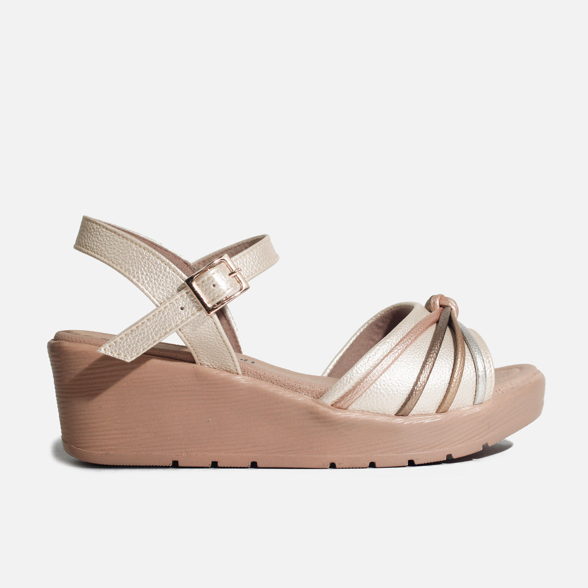 Sandalia confort madonna de sintético para mujer - Oro