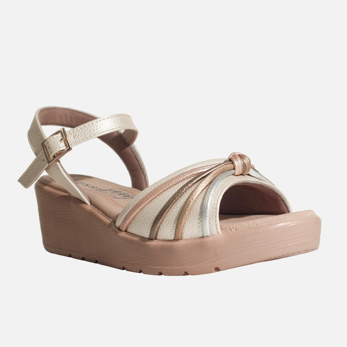 Sandalia confort madonna de sintético para mujer - Oro