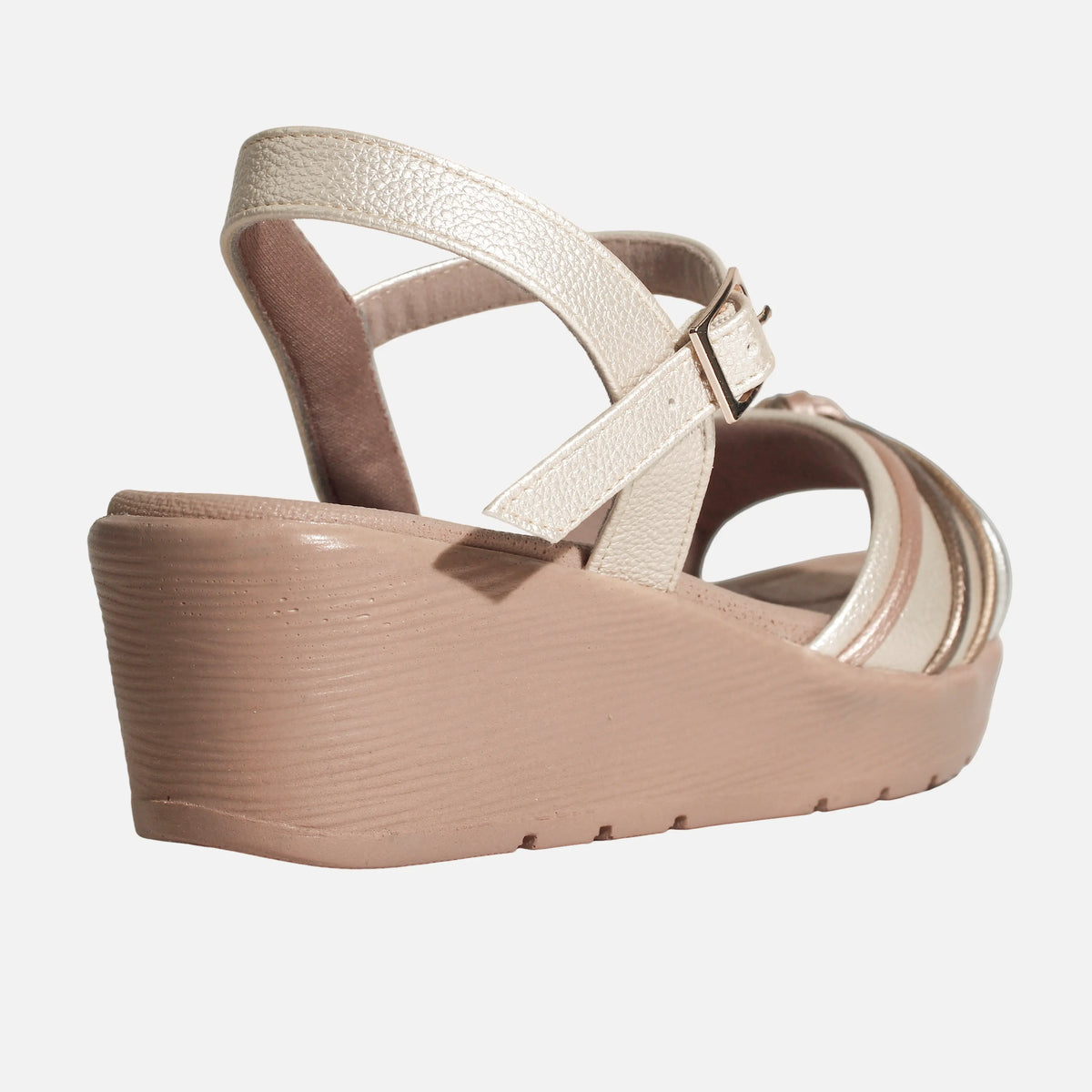 Sandalia confort madonna de sintético para mujer - Oro