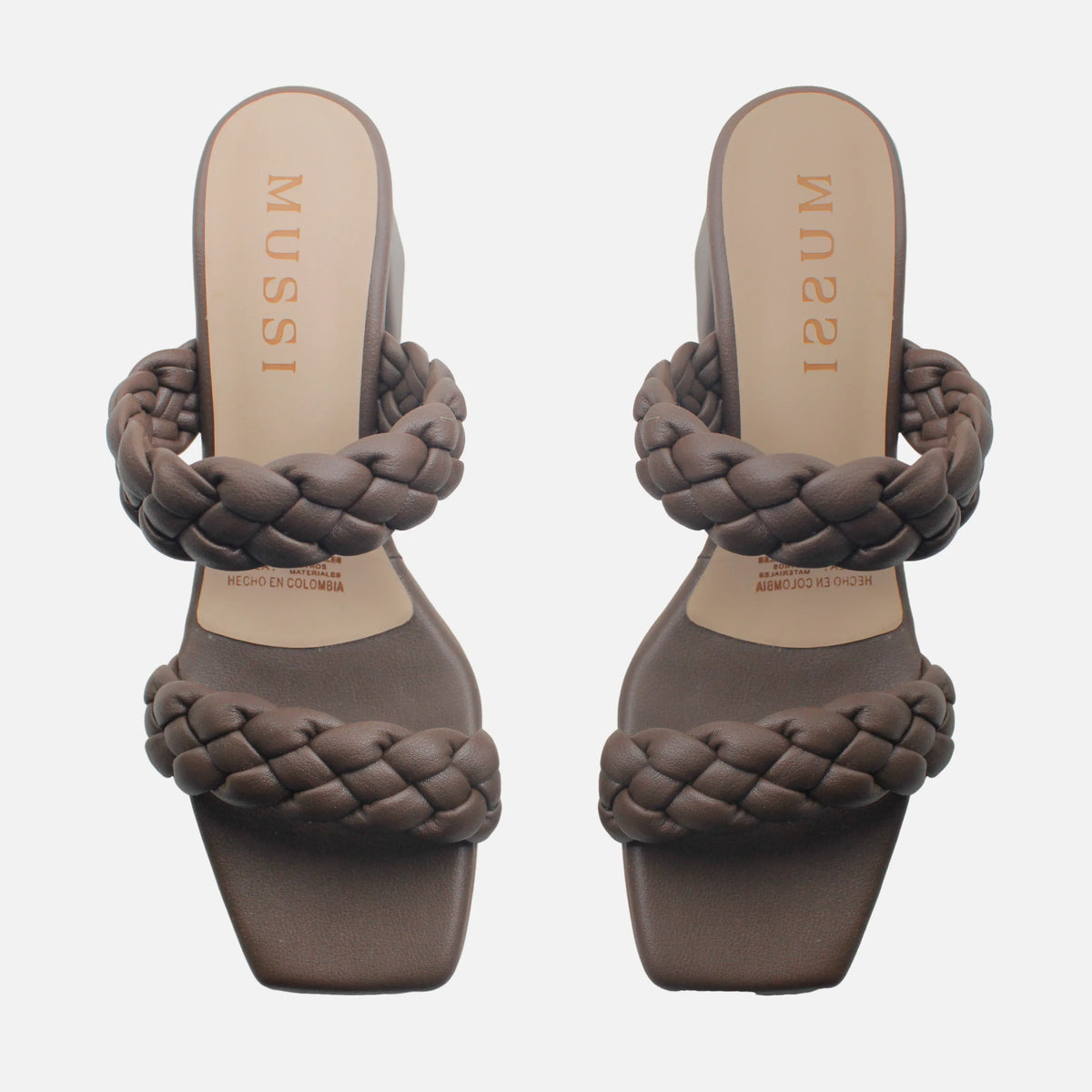 Sandalia tacon alessandra de sintético para mujer - Café