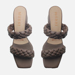 Sandalia tacon alessandra de sintético para mujer - Café