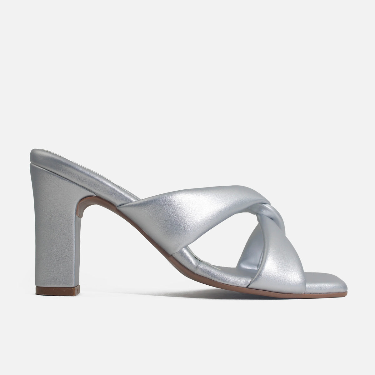 Sandalia tacon julieta de sintético para mujer - Plateado