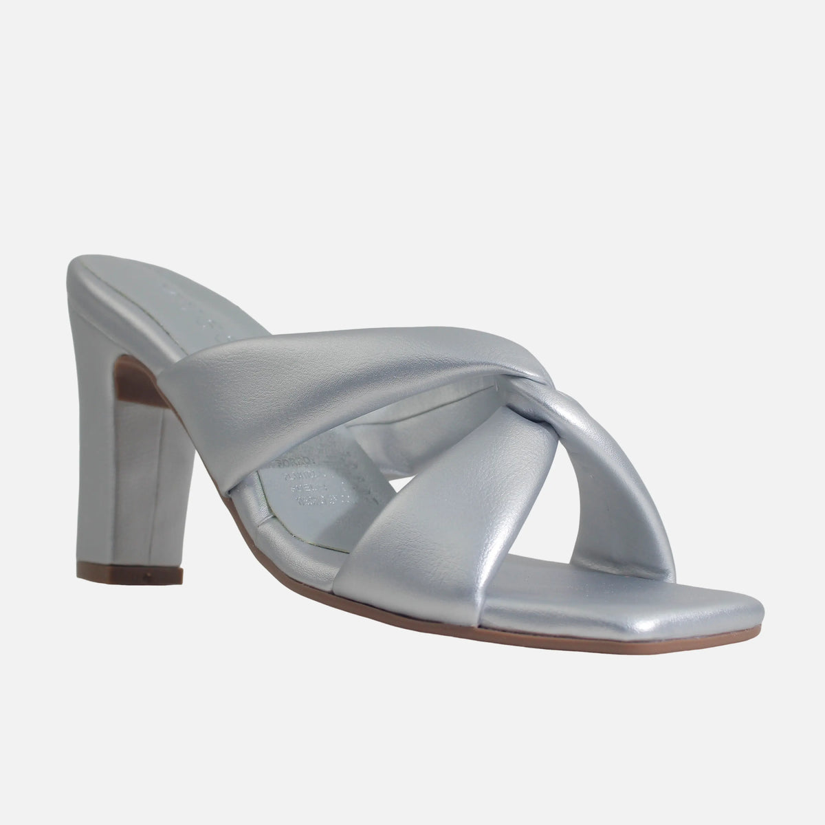 Sandalia tacon julieta de sintético para mujer - Plateado