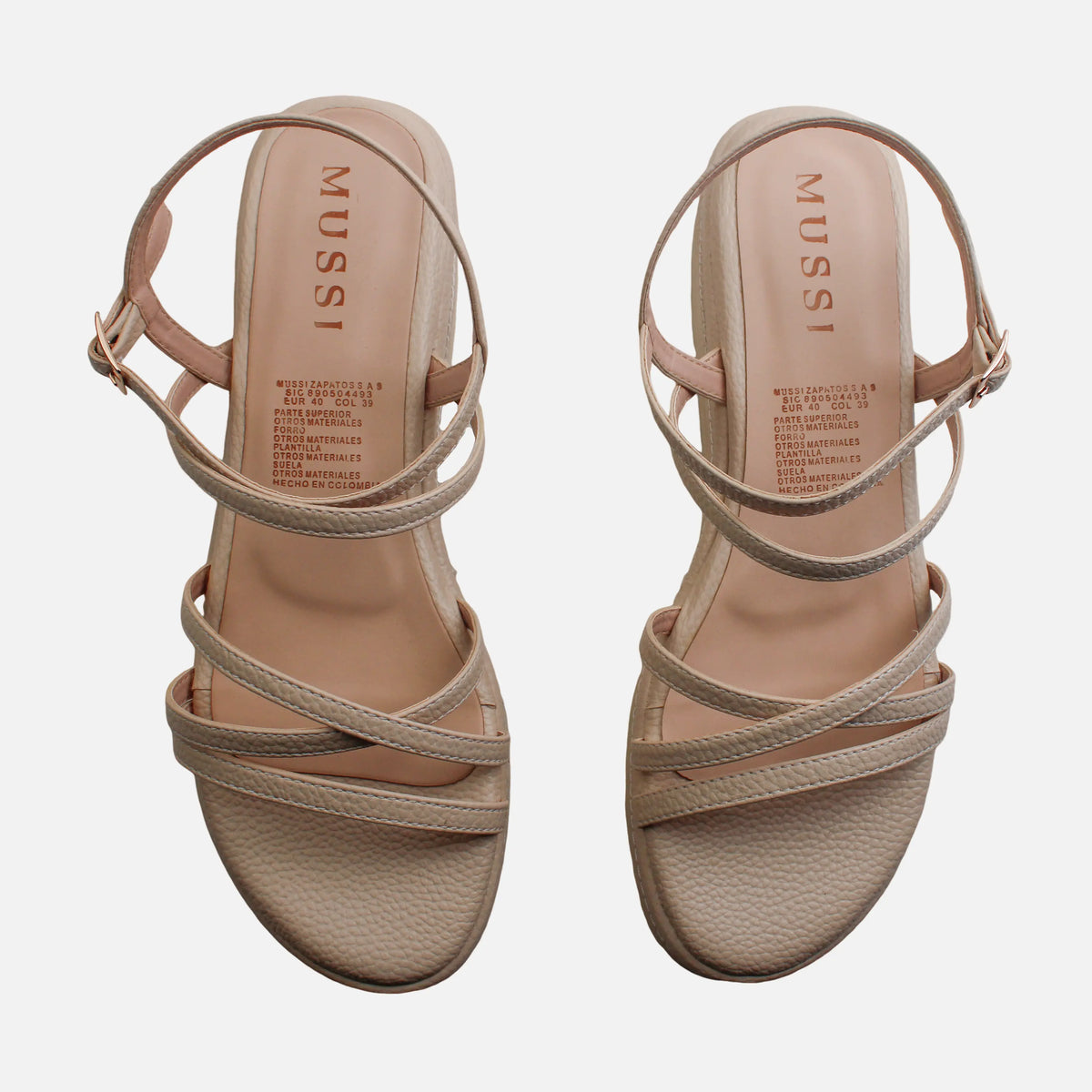 Sandalia chunky sabrina de sintético para mujer - Beige